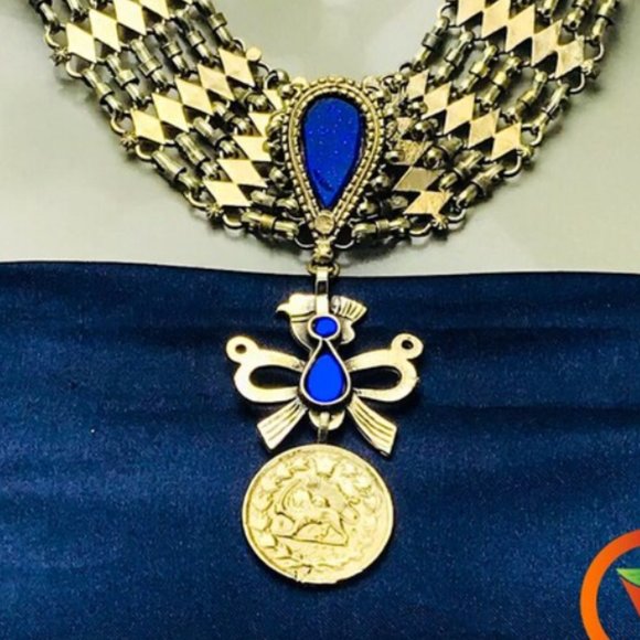 Birds Golden Necklace With Earring, Traditional Afghan Birds Jewelry Set, Tribal - Picture 9 of 9